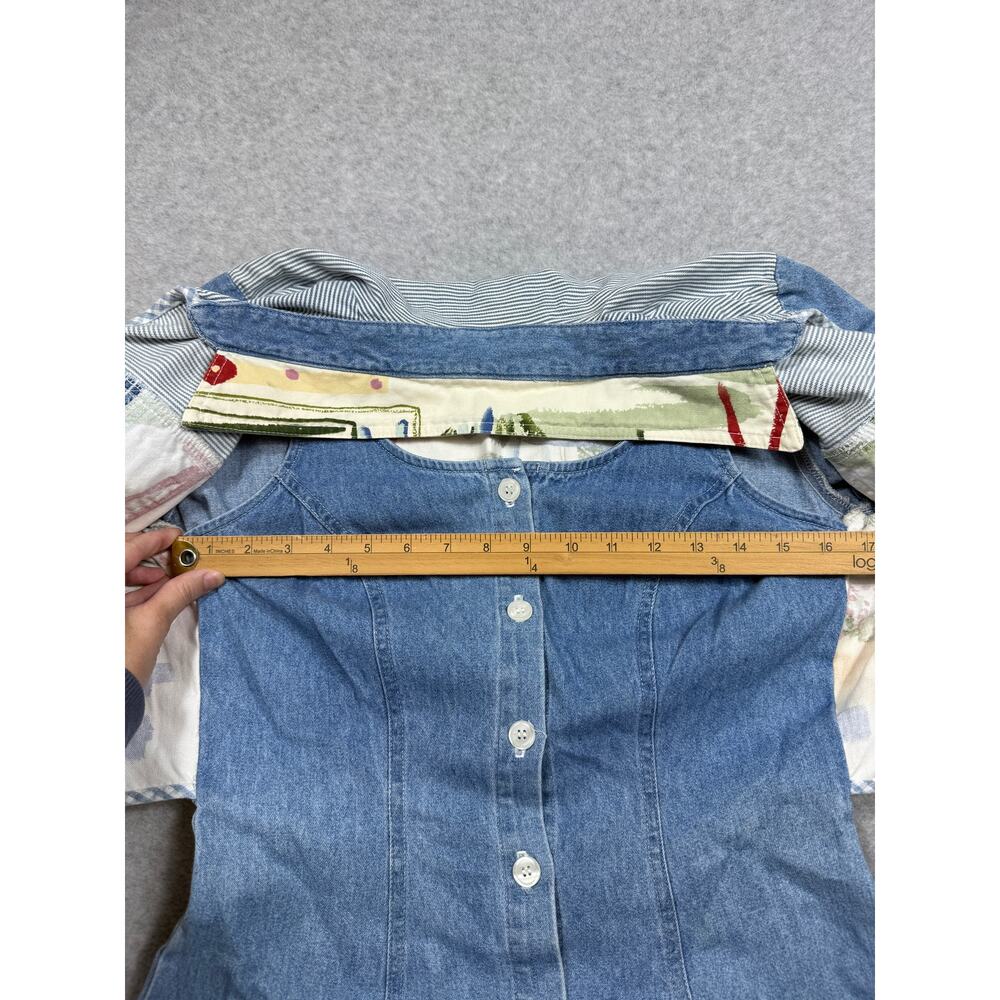 Vintage Petite Sophisticate Womens Size 6P Denim Patchwork Dress - Picture 6 of 14